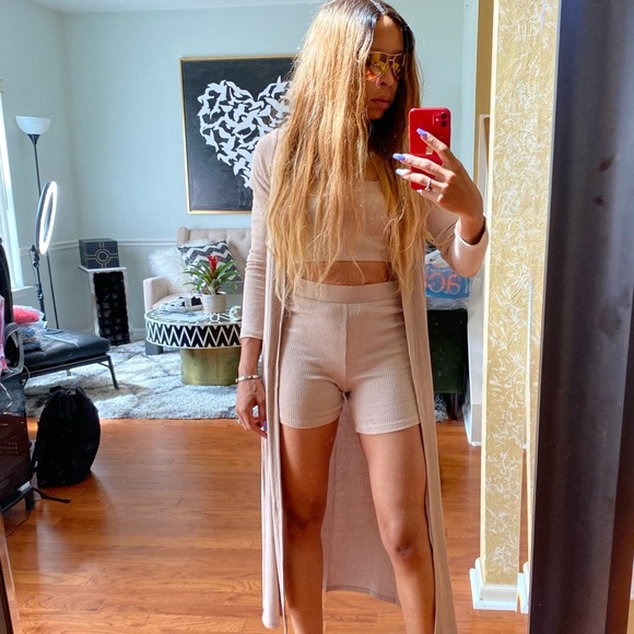 Fashion Nova Talk Later Light Blue 3 Piece Shorts Set - Picture 12 of 12